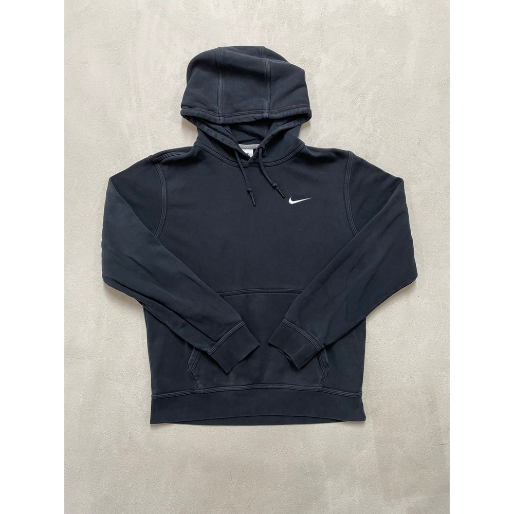 Nike Womens Embroidered Swoosh Hoodie Faded Black Pullover Medium